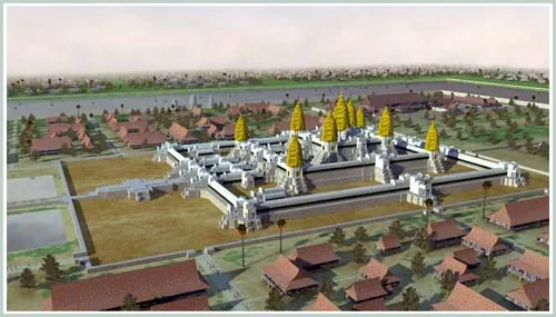 Reconstruction view of Angkor and its surrounding landscape