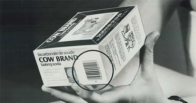 Barcode printed on a product label