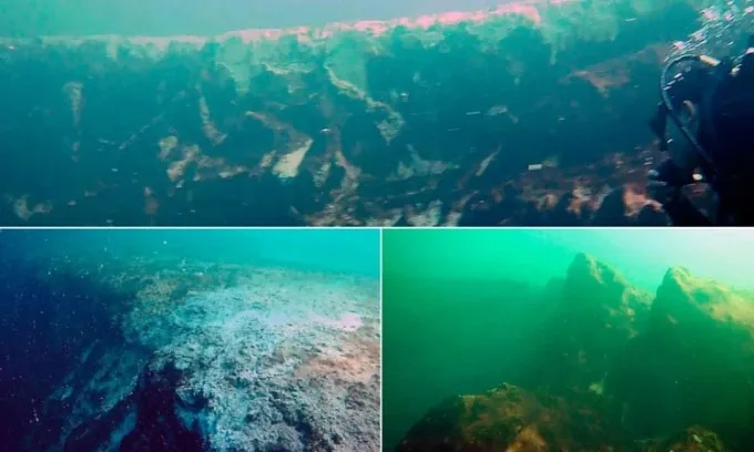 Underwater views of the Taam Ja blue hole from the source article