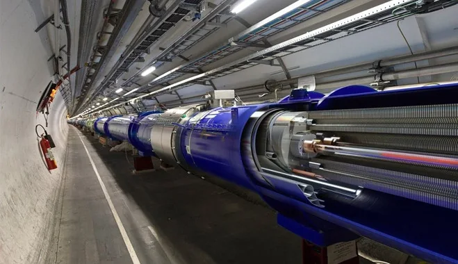Equipment in an underground CERN accelerator tunnel