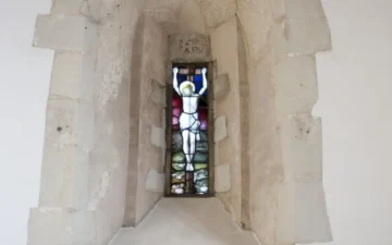 Stained glass window at St Leonard’s Church, Bengeo