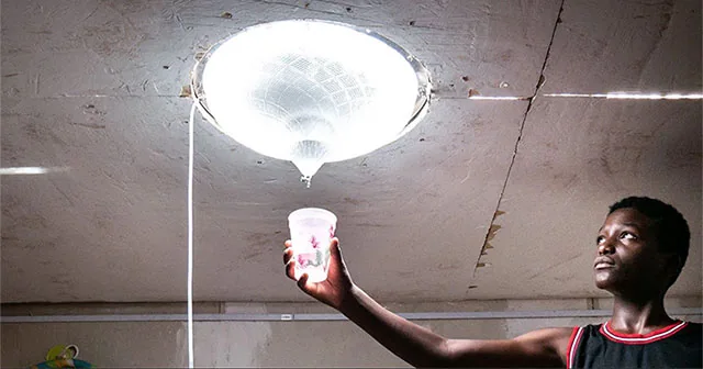 Solar water-distillation light prototype shown in the source article
