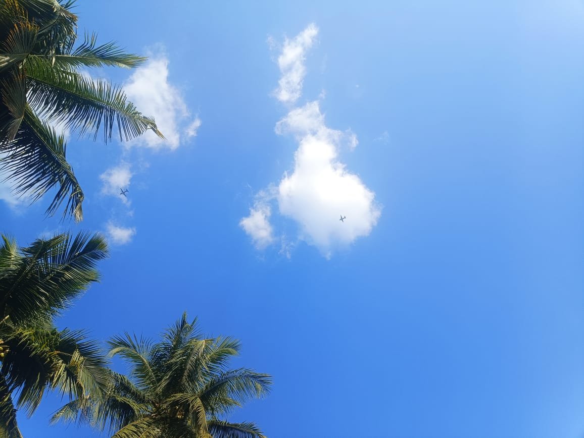 Clear blue sky in daylight