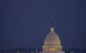 Full Moon above the U.S. Capitol in February 2012, a context image for lunar orbital motion