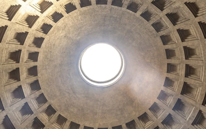 Interior of the Pantheon dome in Rome