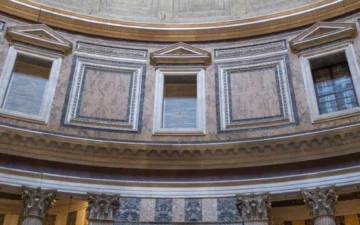 Interior dome of the Pantheon in Rome, an example of ancient concrete construction
