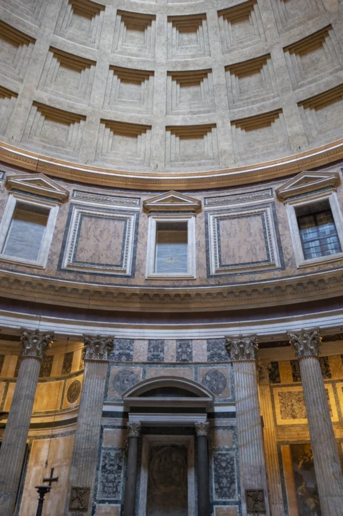 Interior dome of the Pantheon in Rome, an example of ancient concrete construction